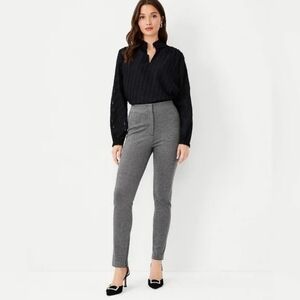 Ann Taylor Audrey Bi-Stretch High Rise Pants Gray Marled Size 10